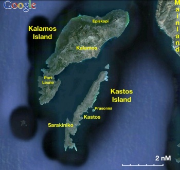 Satellite View of Kastos and KalamosClick for larger view